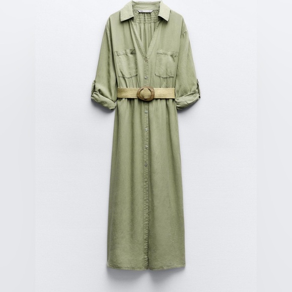 Zara Jure Belt Shirtdress. New With Tags. - Picture 5 of 9